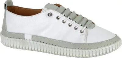 Image de Mod Comfys - Baskets pour femmes, cuir souple Softie DF4648 (36 EU) (blanc/vert menthe)