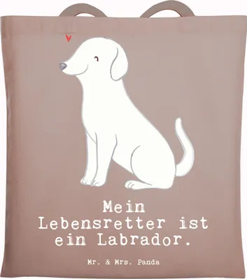 Produktbild von Mr. & Mrs. Panda dokumententasche Labrador Lebensretter - Braun Pastell - Geschenk, Tasche, Laptoptasche, Schultasche, Tragetasche, Shopping, Tote Bag