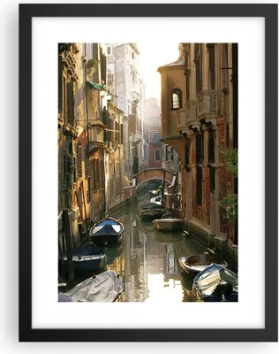 Produktbild von Gerahmtes Poster - Schwarzer Rahmen - Venedig Brücke Wasser Haus - 30x40 cm - Wand Bild - Wanddeko - Wandbilder - Wandposter - Bilderrahmen - Bilder - Kunstdruck - Wandbild - P2BPA30x40-2532