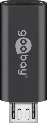 Immagine prodotto di Goobay 55553 Adattatore USB 2.0 Hi-Speed, grigio - Presa USB-C™ > spina USB 2.0 micro (tipo B)