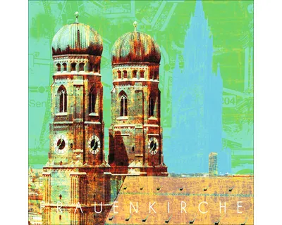 Produktbild von Glasbild München Frauenkirche grün 50x50 cm