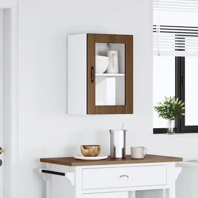 Immagine prodotto di vidaXL Pensile da cucina con anta in vetro Porto marrone effetto rovere