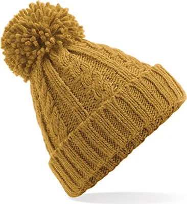 Produktbild von Beechfield Cable Knit Melange Beanie
