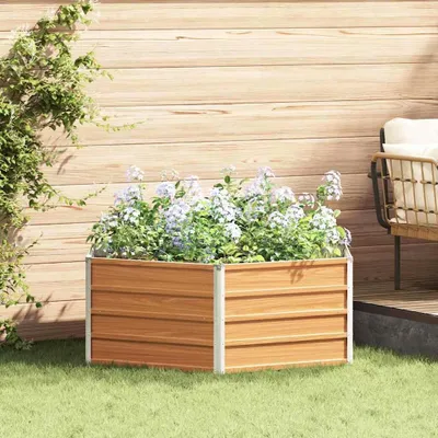 Produktbild von Maison Exclusive - Hochbeet im Garten Holzoptik 129 x 129 x 45 cm Verzinkter Stahl