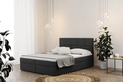 Produktbild von Boxspringbett Schlafzimmerbett CALVIN 160x220cm in Stoff Matt Velvet Anthrazit
