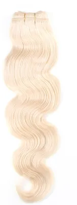 Produktbild von hair2heart Echthaar Tressen zum Einnähen Extensions Gewellt - 70cm 100g 9/0 lichtblond