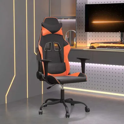 Produktbild von CLORIS Gaming-Stuhl mit Massagefunktion Schwarz und Orange Kunstleder 345405