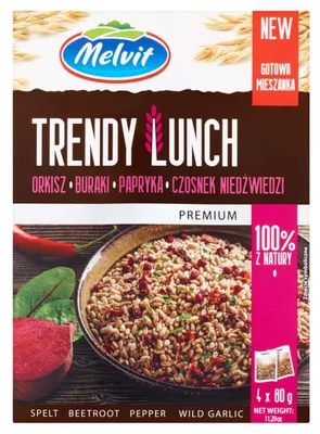 Produktbild von Melvit Premium Trendy Lunch Dinkel mit Roter Bete, Paprika und Bärlauch 4 x 80 g