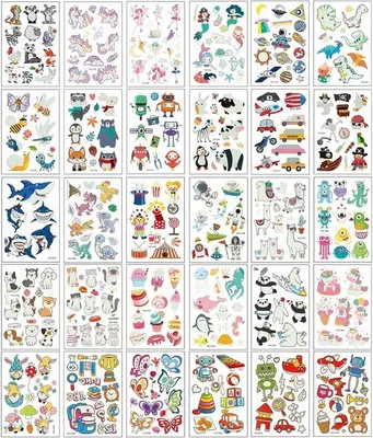 Produktbild von Famanu Tattoos Set für Kinder - Leuchtende Wasserfeste Sticker