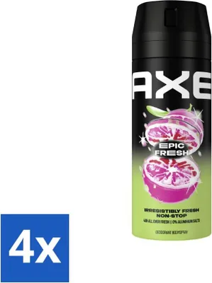 Produktbild von AX - Deodorant Spray - Epic Fresh - Zitrus & Minze - Ultra Fresh - 150 ml - Vorteilspack - 4 Stücke