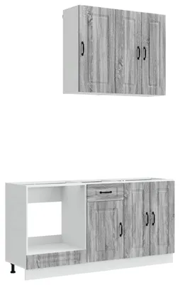 Immagine prodotto di vidaXL Set da cucina KALMAR, 5 pezzi, grigio Sonoma, impiallacciatura di legno