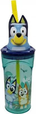 Image de Bluey Splash 3D Tasse à paille en plastique, 360 ml