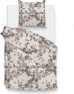 Produktbild von Zo!Home Ruffina Bettwäsche 155 Taupe Flora Taupe 1 Bettbezug 155x220cm + 1 Kissenbezug 80x80cm