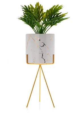 Obrázek produktu pro Howhomely Flower Pot Emma Gold White 32cm