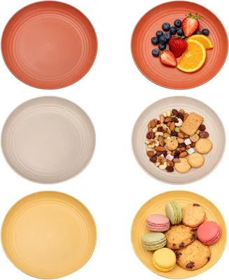 Produktbild von Kunststoffteller Set 6 Stück, 22,5 cm, bruchsicher, bunt, für Camping