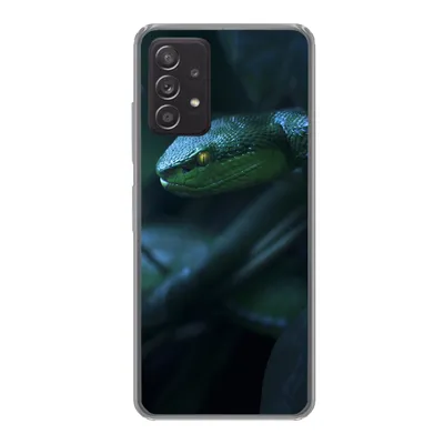 Produktbild von MuchoWow® Handyhülle Schutzhülle Hülle für Samsung galaxy a73 Schlange - Makro - Holz Silikon Softcase Handy Hülle - Handyhülle