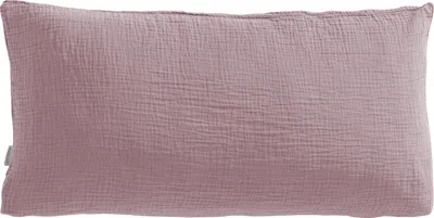 Produktbild von Pure Label Musselin Kopfkissenbezug 40x80 cm aus 100% Baumwolle - Traumhaft weiche, kuschelige Kissen-Sets in Mauve aus Musselin