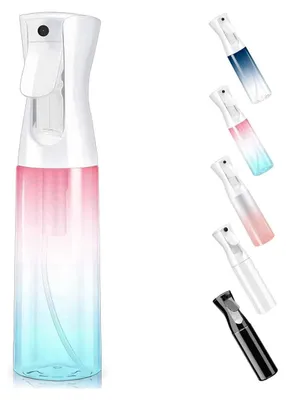 Produktbild von 5er Set Sprühflaschen 300 ml PET Kunststoff Kontinuierlicher Sprühnebel Rose und Blau