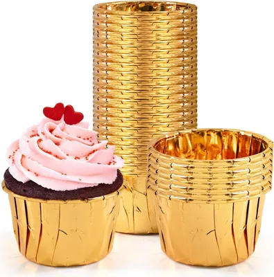 Produktbild von Muffinförmchen Cupcake-Förmchen Gold 50 Stk