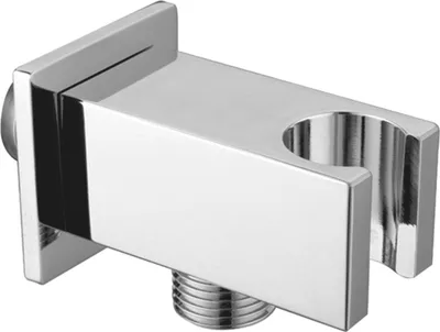 Produktbild von Stilform Wandanschlussbogen - Brausehalter massiv Chrom oder Schwarz Matt, Farbe:Chrom