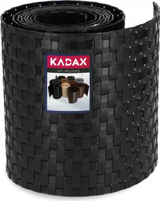 Produktbild von KADAX Zaunband aus Technorattan "Vesta", 19 x 255 cm, Schwarz, Gartensichtschutz, Windschutz für Balkon, Gartenzaun