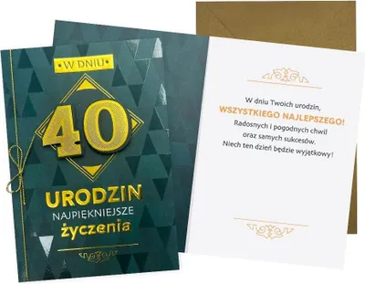 Zdjęcie produktu dla Kukartka - Karnet Urodzinowy B6 Dla 40-Latka, Kartka Okolicznościowa