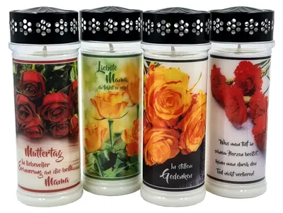 Produktbild von 4er SET Premium 7 Tage Design Grablicht " Muttertag "