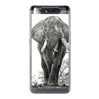 Produktbild von MuchoWow® Handyhülle Schutzhülle Hülle für Samsung Galaxy A80 Elefant - Porträt - Tiere - Schwarz und weiß Silikon Softcase Handy Hülle - Schutzdeckel