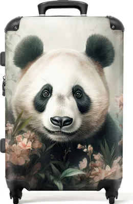 Produktbild von NoBoringSuitcases.com® Großer Koffer - Panda - Tiere - Pflanzen - Kombinationsschloss TSA - Hartschalen Trolley 4 Rollen - 72 liter - Reisekoffer - 66 cmKoffer Mittelgroß 67x43x25 cm, 72L,