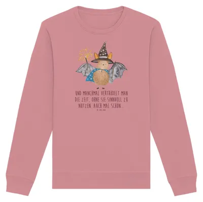 Produktbild von Mr. & Mrs. Panda Baumwoll Sweatshirt Fledermaus Zauberer Größe XL - Canyon Pink - Geschenk, Pullover, Fledermäuse, Reinsteigern, Magier, Lustige Sprüche, Pulli, Sweater