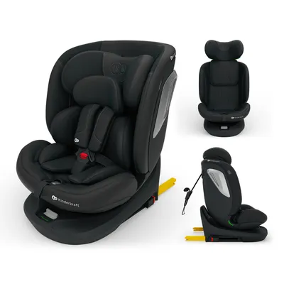 Produktbild von Kinderkraft I-GROW 2 PLUS, Kindersitz 0-36 kg, I-SIZE 40-150 cm, 360 grad drehbar, Kinderautositz mit Isofix station, FWF und RWF, Schwarz