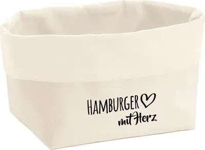 Produktbild von Huuraa Organizer Hamburger mit Herz 3 Liter Medium Canvas Baumwolle Utensilo Geschenkidee