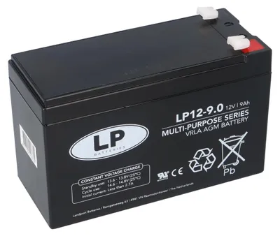 Produktbild von Landport LP12-9.0 T1 12V 9Ah AGM Bleiakku 4,8 mm Faston
