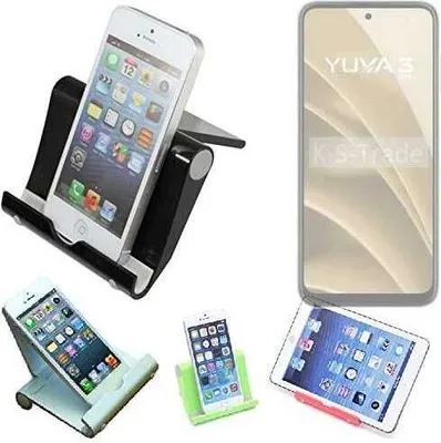 Produktbild von K-S-Trade Handy-Ständer kompatibel mit Lava Yuva 3 Pro faltbarer Tischständer Smartphone Tablet Halterung Reise