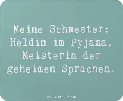 Produktbild von Mr. & Mrs. Panda Mousepad Spruch Schwester Heldin - Meeresbrise - Geschenk, pc mausunterlage, Familiengeschenk, beste Freundin, mauspad, laptop, herzerwärmende Sprüche