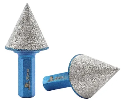 Image de Fraise diamantée de 25 mm pour carrelage, marbre et granit (lot de 2), avec tige hexagonale