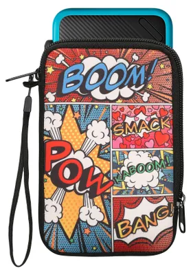 Produktbild von kwmobile Tasche kompatibel mit Nintendo 3DS XL - Neopren Hülle - Comic Symbole Mehrfarbig