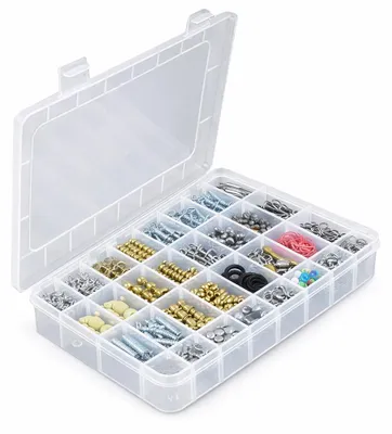 Produktbild von Sortimentkasten mit 24 Fächern | Kleinteilmagazin - Aufbewahrungsbox für Angler, Plastikköder - Organizer | Sortierkasten mit Fächer | Kleinteilebox mit Deckel | Schraubenbox