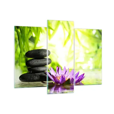 Produktbild von Bilder auf glas - Spa bambus blume wasser - 130x100cm - Glasbilder - Wandbilder - Kunstdruck - zum Aufhängen bereit - Wanddekoration aus Glas - Glas Bilder - Wandbild auf Glas - GCB130x100-2477