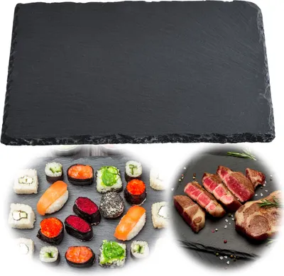 Produktbild von LS-LebenStil XL Schieferplatte Servierplatte 40x30cm Tafelplatte Schieferteller Sushi Teller Servierteller Servierplatte Schiefertafel Tortenplatte
