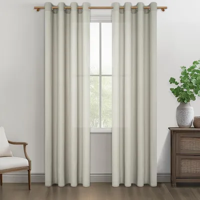 Immagine prodotto di Tende da finestra, 140 x 220 cm, set da 2, semitrasparenti, per soggiorno