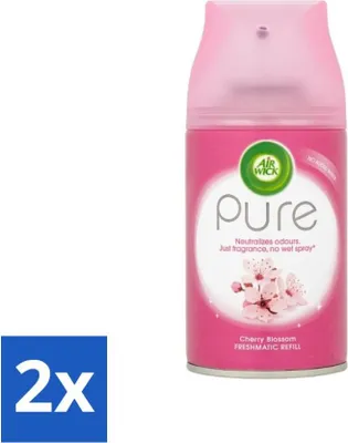 Image de Air Wick - Recharge désodorisant - Fleurs de cerisier - Vaporisateur automatique - 250 ml - Pack avantage - 2 pièces