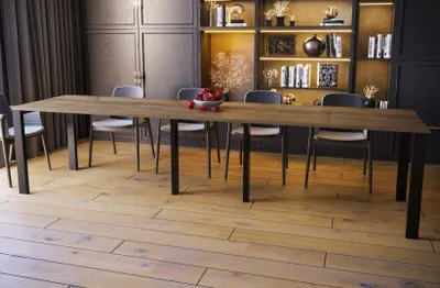 Image de Endo-Möbel XXL Table de salle à manger Vast 130cm - 330cm extensible Table de cuisine (Chêne Wotan)