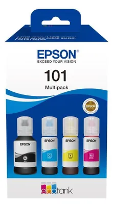 Produktbild von Epson 101 Multipack - 4er-Pack - Schwarz, Gelb, Cyan, Magenta - original - Tintenbehälter - für Epson L4160, L4260, L4266, L6190, L6260, L6270, L6276, L6290, EcoTank L14150, L4260, L6270