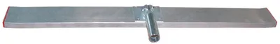 A long, flat metal tool with a handle attached.