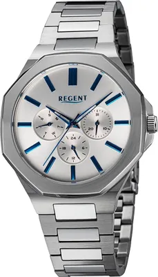 Produktbild von Regent Metall Herren Uhr Armbanduhr Quarz silber Metallarmband D2URBA769