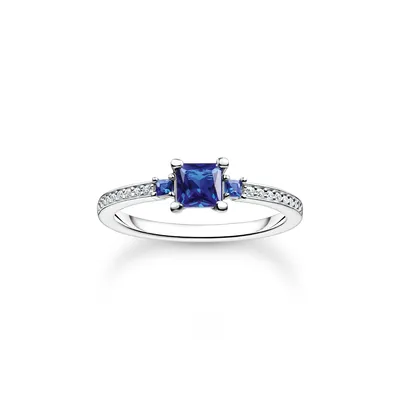 Produktbild von Thomas Sabo TR2402-166-32 Ring Damen Blaue und Weisse Steine Silber Gr. 58