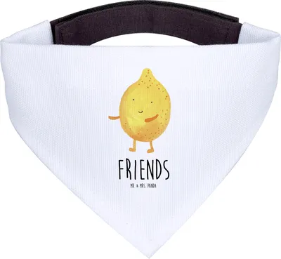 Produktbild von Mr. & Mrs. Panda Bandana Beste Freunde Zitrone - Weiß - Geschenk, Hundehalstuch, Dreieckstuch, Halstuch Hund, Fehlende Keywords, Lustige Sprüche, Hunde