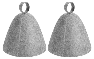 Produktbild von 2 Stück Saunahut aus Wollfilz für Damen und Herren (Grau)