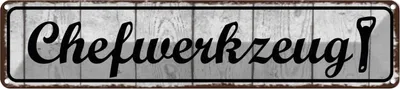 Produktbild von vianmo Blechschild 10x46 cm Chefwerkzeug